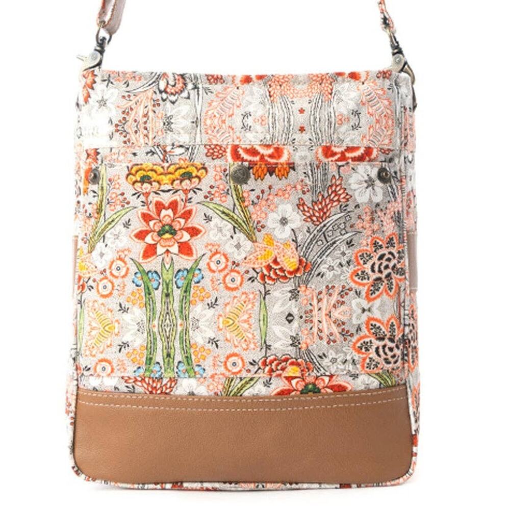 Desert Bloom Patchwork Canvas Shoulder Bag in Floral Multi